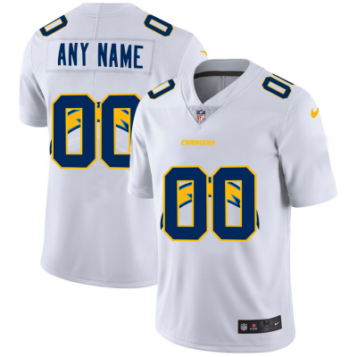Los Angeles Chargers Custom White Men's Nike Team Logo Dual Overlap Limited NFL Jersey